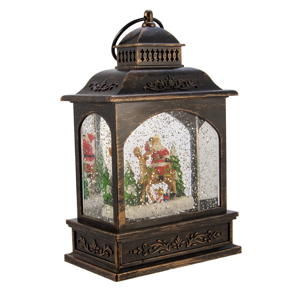 Kurt Adler 9-Inch LED Santa Lantern with Motion